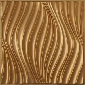 19-5/8"W x 19-5/8"H Billow EnduraWall Decorative 3D Wall Panel, Gold (Covers 2.67 Sq.Ft.)