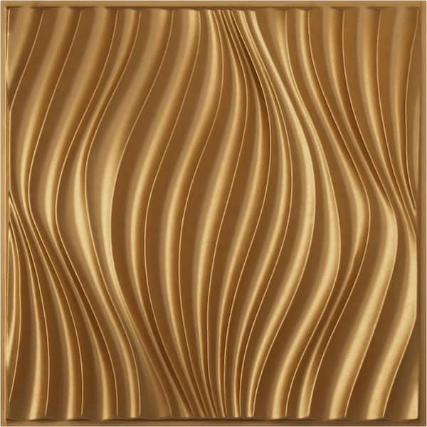 Ekena Millwork 19-5/8"W x 19-5/8"H Billow EnduraWall Decorative 3D Wall Panel, Gold (12-Pack for 32.04 Sq.Ft.)
