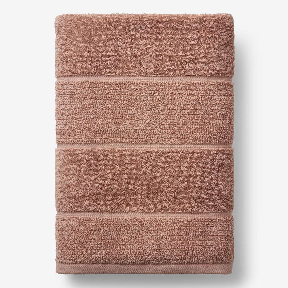 The Company Store Company Cotton Clay Textured Stripe Bath Sheet 59121D ...