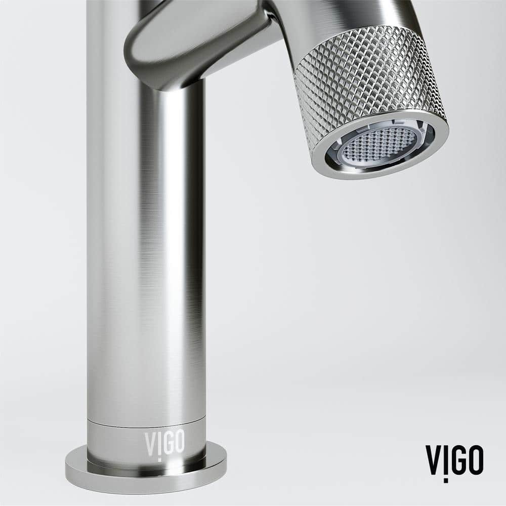 Cass Modern Aerodynamic Single-Hole Bathroom Faucet in Brushed Nickel