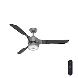 Apache Wifi Enabled Apple HomeKit/Google Home/Alexa 54 in. Indoor Matte Silver Ceiling Fan with Light Kit and Remote