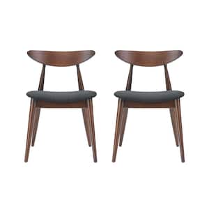 Barron Charcoal and Walnut Upholstered Dining Chairs (Set of 2)