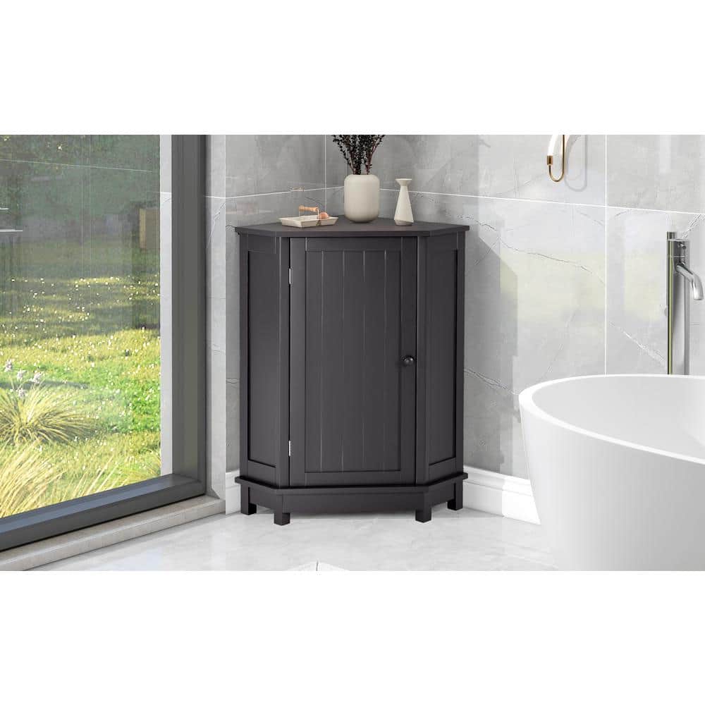 18 in. W x 18 in. D x 31 in. H Brown Wood Linen Cabinet with Adjustable She