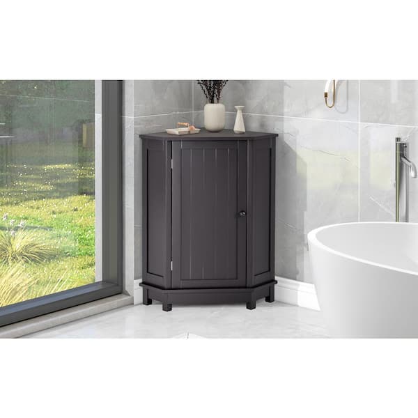 Unbranded 18 in. W x 18 in. D x 31 in. H Brown Wood Linen Cabinet with Adjustable Shelves