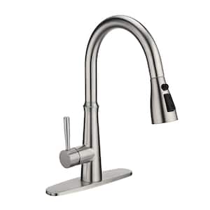 Single-Handle Pull Down Sprayer Kitchen Faucet with Advanced Spray in Brushed Nickel