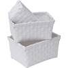 EVIDECO French home goods 4.2 in. H x 5.3 in. W x 7.8 in. D White Plastic Cube Storage Bin 8400100