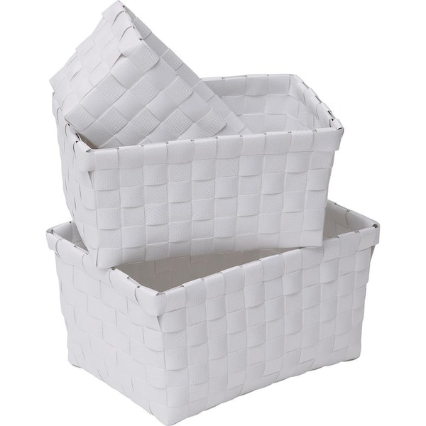 4.2 in. H x 5.3 in. W x 7.8 in. D White Plastic Cube Storage Bin