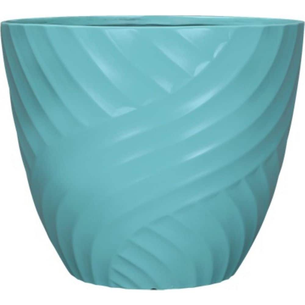 Swoop Aqua Resin Recycled Materials Planter with Drainage Hole (14.5 in. L x 14.5 in. W x 11.4 in. H) (2 Pack) price history on PriceWatchPro