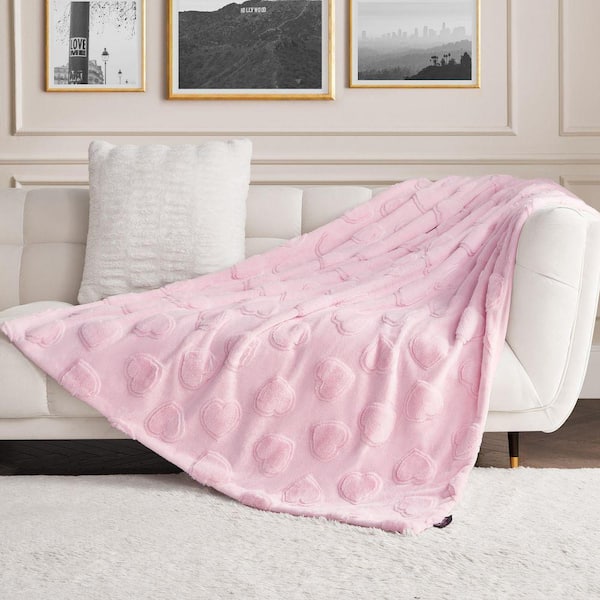 JUICY COUTURE Cheetah Hot Pink Embossed Plush Polyester  Pink Embossed Plush Oversized Throw display picture 1