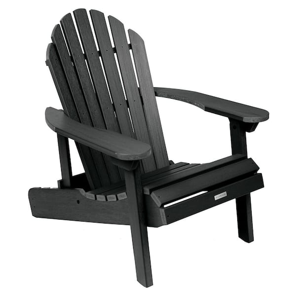 Highwood Hamilton Black Folding and Reclining Plastic Adirondack