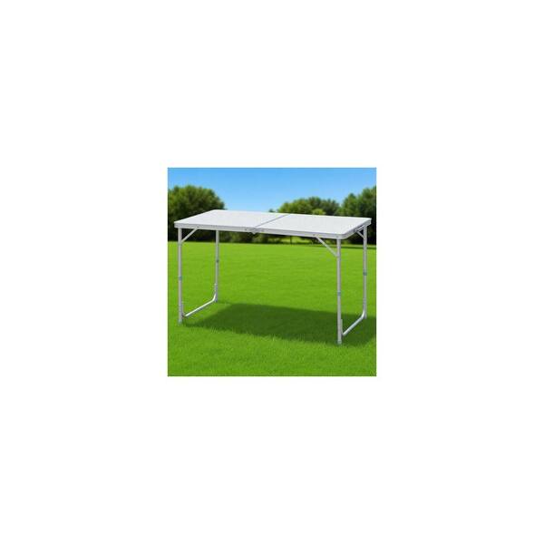 Otryad 47.25 in. Silver Rectangular Aluminum Folding Picnic Table