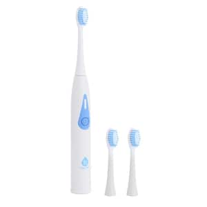 TB20 Ultrasonic Electric Toothbrush in White With 3-Brush Heads