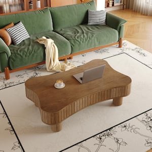 Lesly Vintage 48 in. Natural Rectangle Solid Wood and MDF Coffee