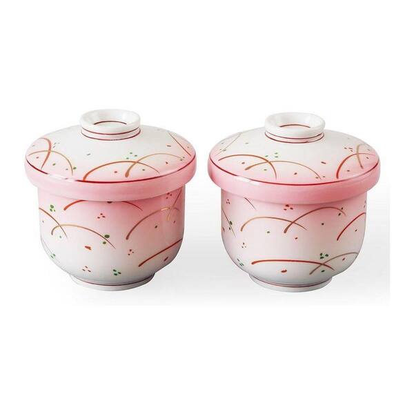 2-Piece White Ceramic Stew Pot Set with Lid Microwave Dishwasher Safe Steam Cuisine Soup Custard Bowl Cup