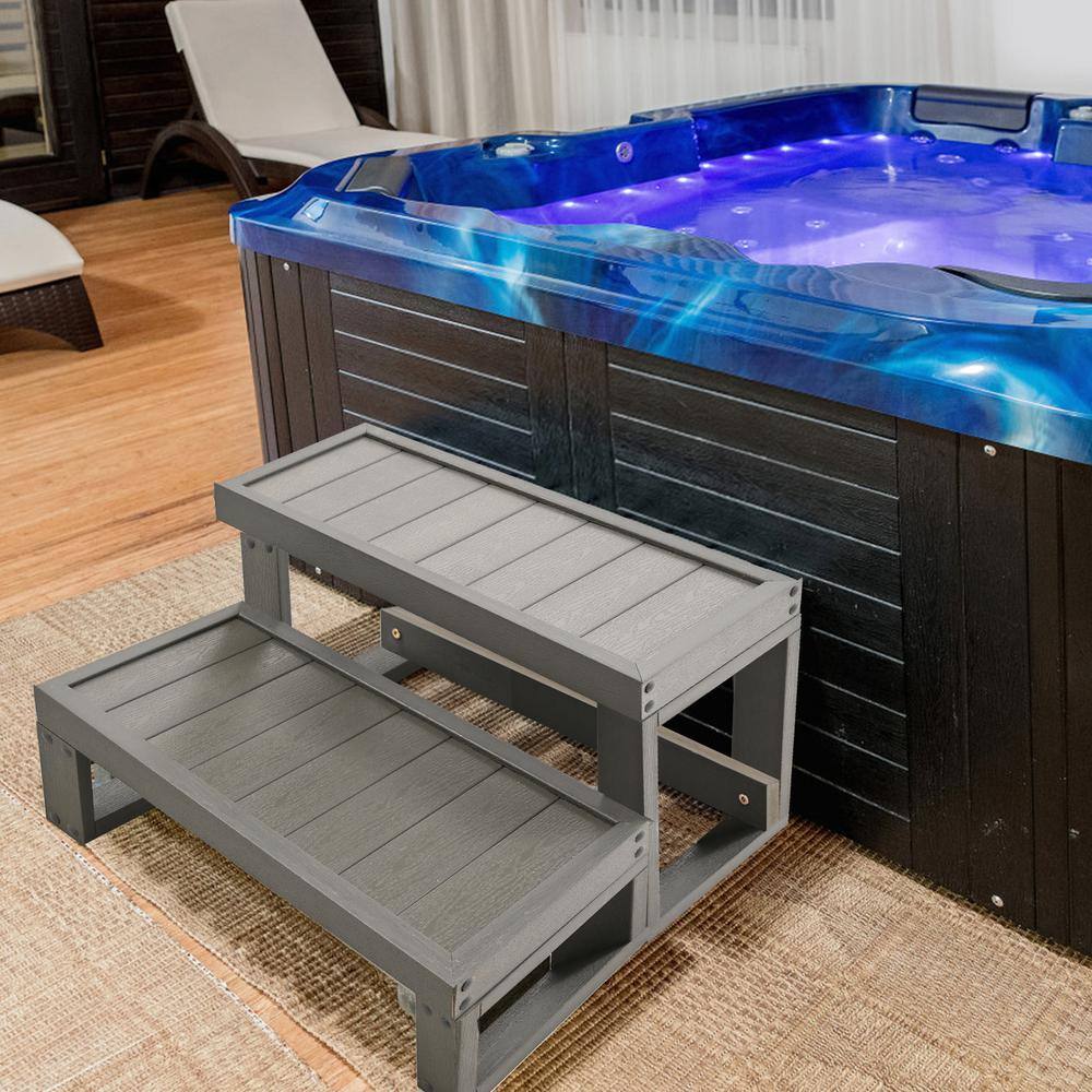Reviews for BOZTIY Wooden Hot Tub Steps 1.4 ft. Wood Upgrade Universal