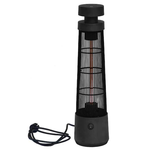1,200-Watt Steel Freestanding Electric Patio Heater with IP55 Waterproof, Touch Switch