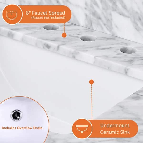 Home Decorators Collection Windlowe 49 in. Single Sink White Home Decorators Collection Windlowe 49 in. Single Sink White