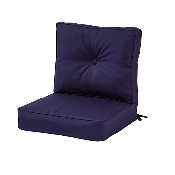 Greendale Home Fashions Sunbrella Navy 2-Piece Deep Seating Outdoor Lounge Chair Cushion Set