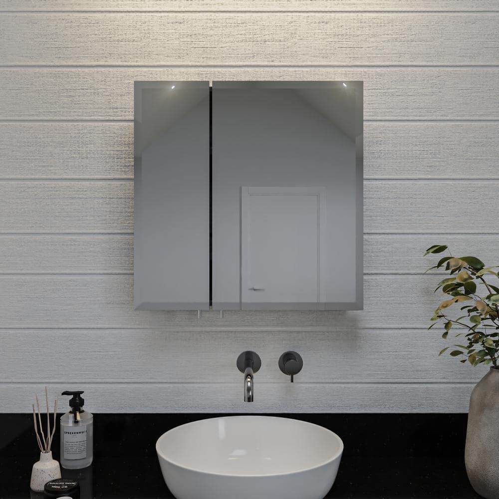 UPC 816705017768 product image for Oreille 24 in. W x 24 in. H Double Door White Steel Surface Mount Medicine Cabin | upcitemdb.com