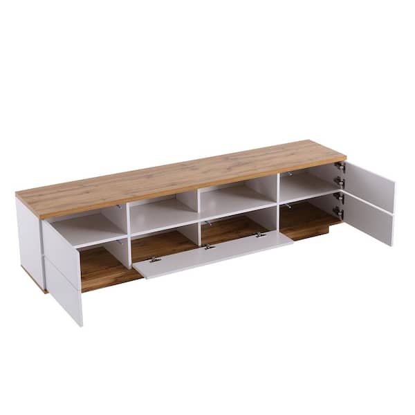 Unbranded 70.8 in. W x 15 in. D x 16.1 in. H Bathroom White Linen Cabinet