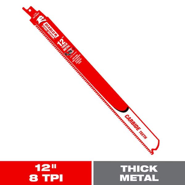 DIABLO 12 in. 8 TPI Steel Demon Carbide Reciprocating Saw Blade for Thick Metal Cutting