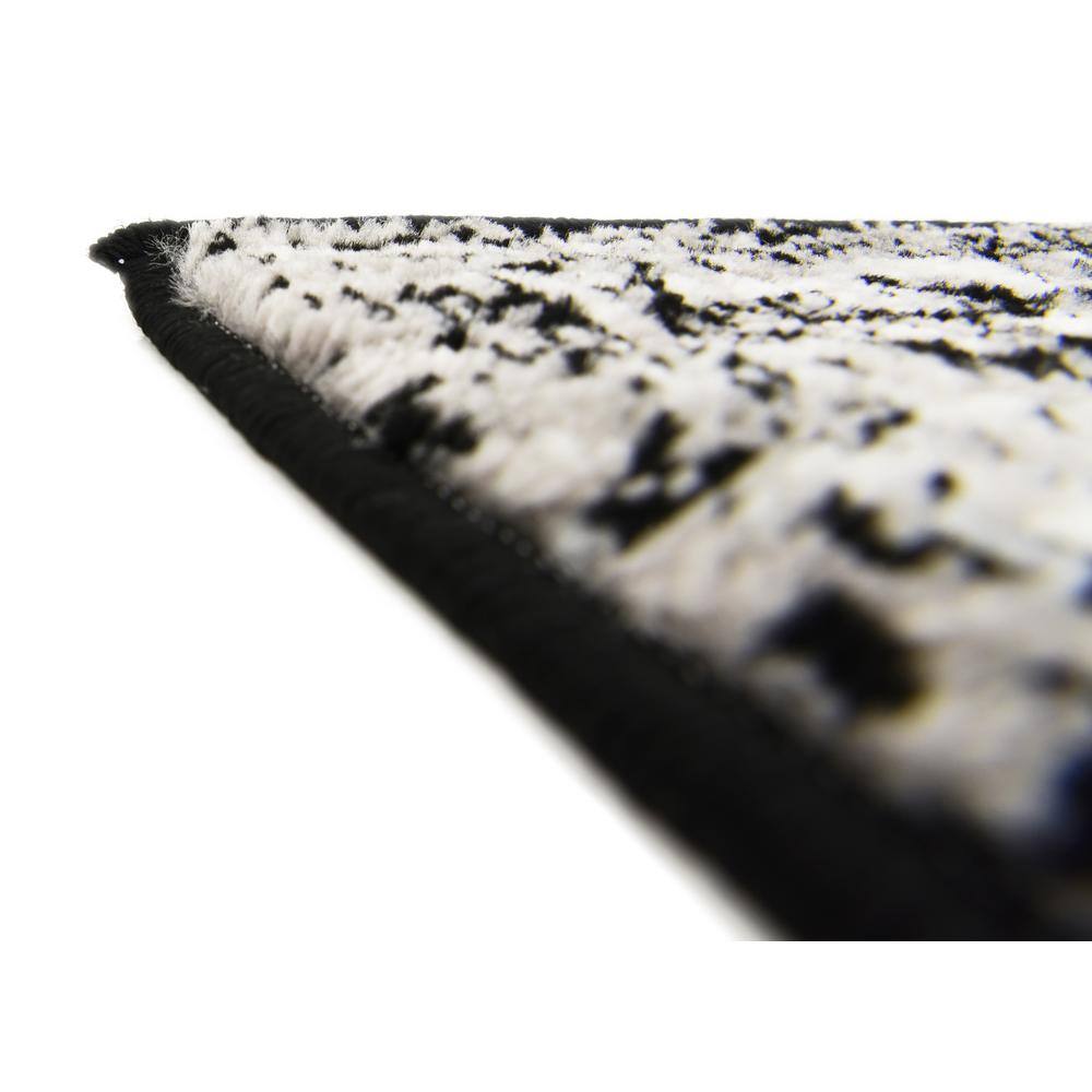 Chic Black Synthetic Indoor Runner Rug, Easy-Care and Stain-Resistant