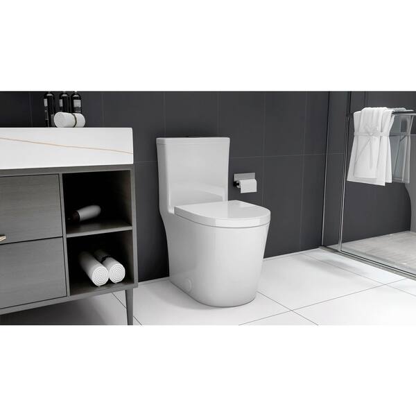 12 in. One Piece Elongated Toilet Bowl 0.8/1.6 GPF Dual
