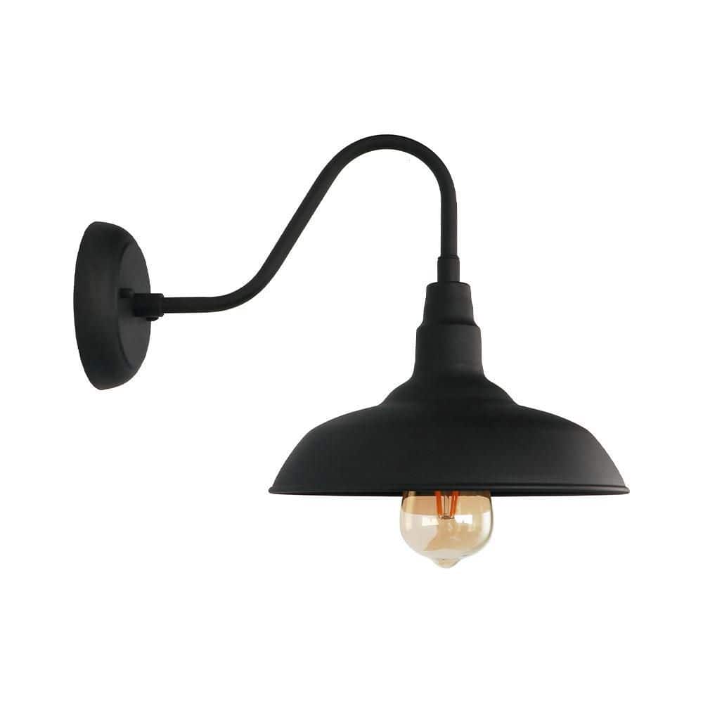 Black Dimmable Steel Wall Sconce with Direct Wired Electric