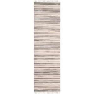 Rag Rug Ivory/Gray 2 ft. x 5 ft. Striped Runner Rug