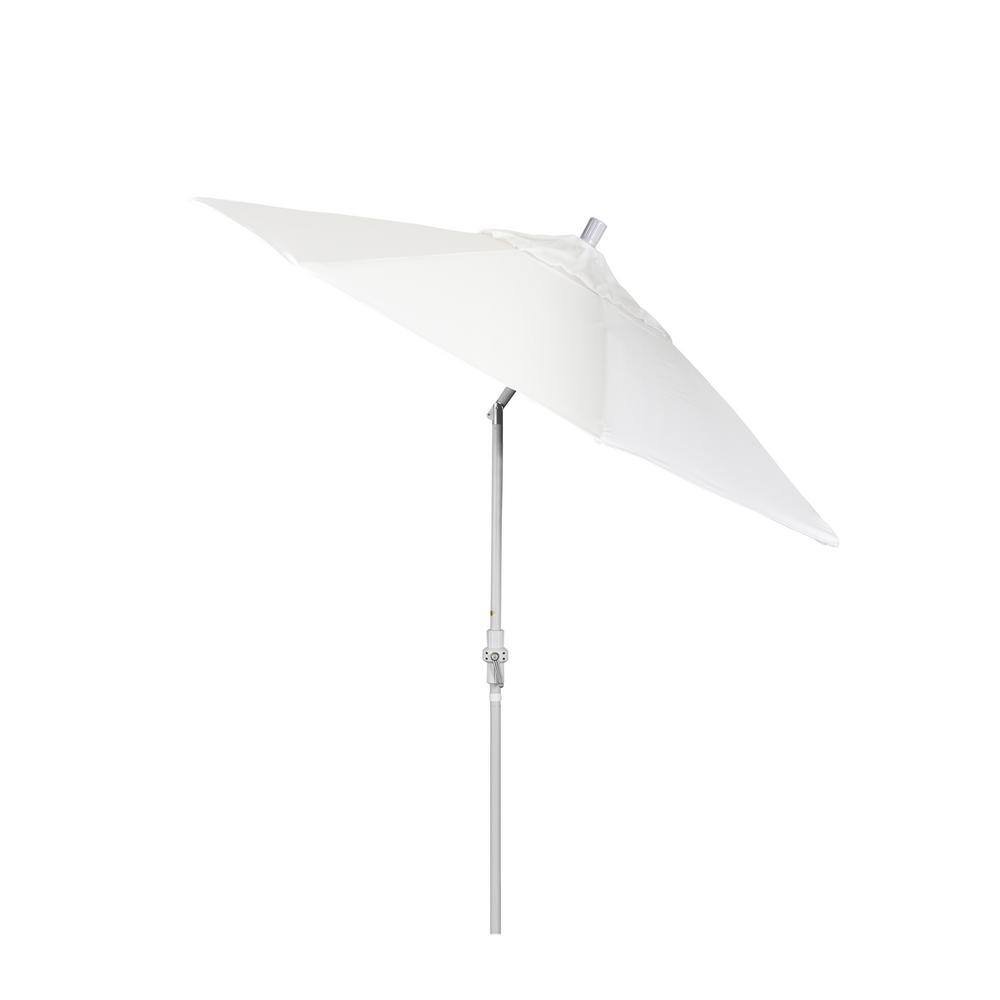 9 ft White Aluminum Patio Umbrella with Sunbrella Fabric