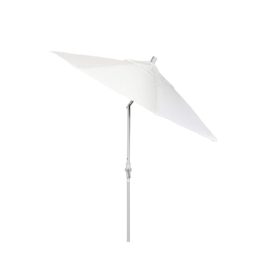 9 ft. White Fiberglass Market Patio Umbrella with Olefin Fabric