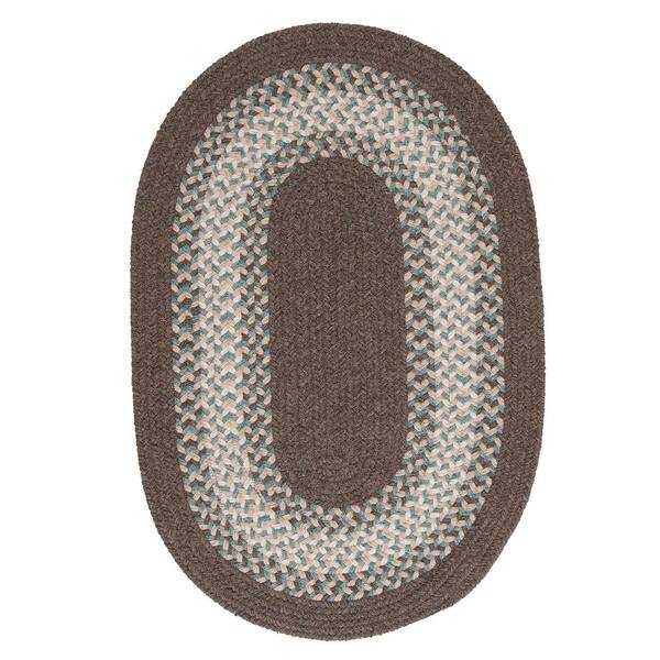 Home Decorators Collection Chancery Bark 5 ft. x 8 ft. Braided Wool Blend Oval Area Rug