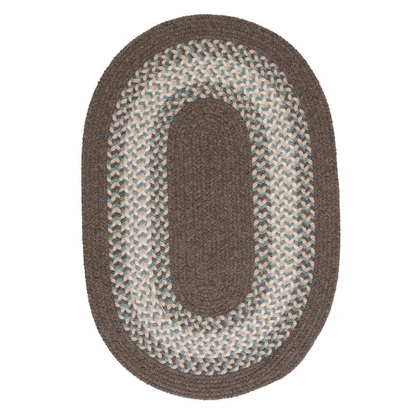 Home Decorators Collection Chancery Bark 8 ft. x 11 ft. Oval Braided Area Rug