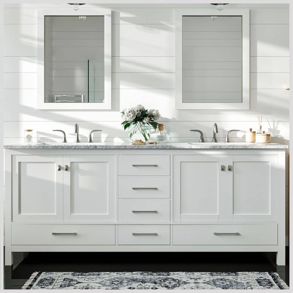 Eviva Aberdeen 84 in. W x 22 in. D x 34 in. H Double Bath Vanity in
