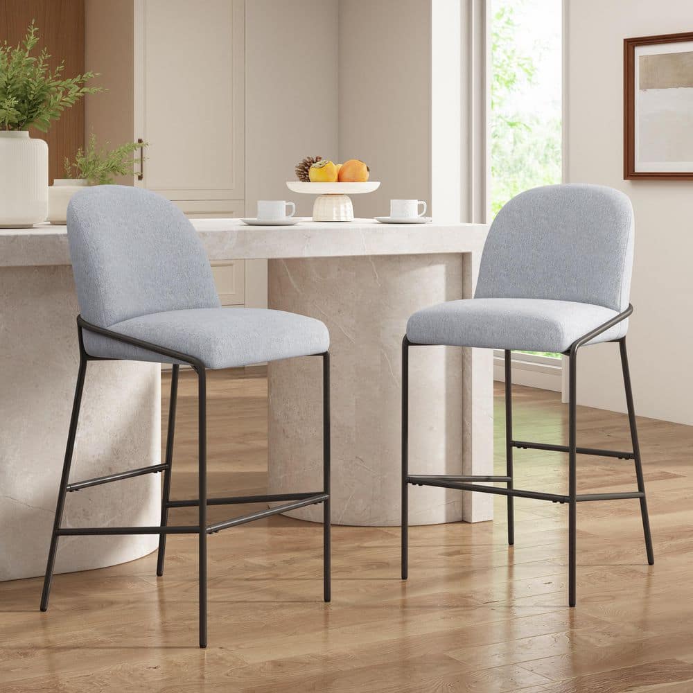29 in. H Gray Metal Bar Stool with Fabric Seat Set of 2 price history on PriceWatchPro