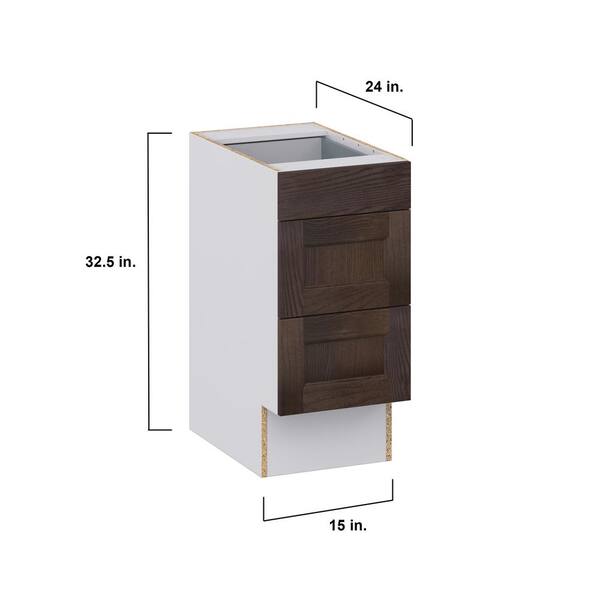 J COLLECTION Lincoln Chestnut Solid Wood Assembled 15 in. W x 32.5 in. H x 23.75 in. D Accessible ADA Base Cabinet with 1 Drawer