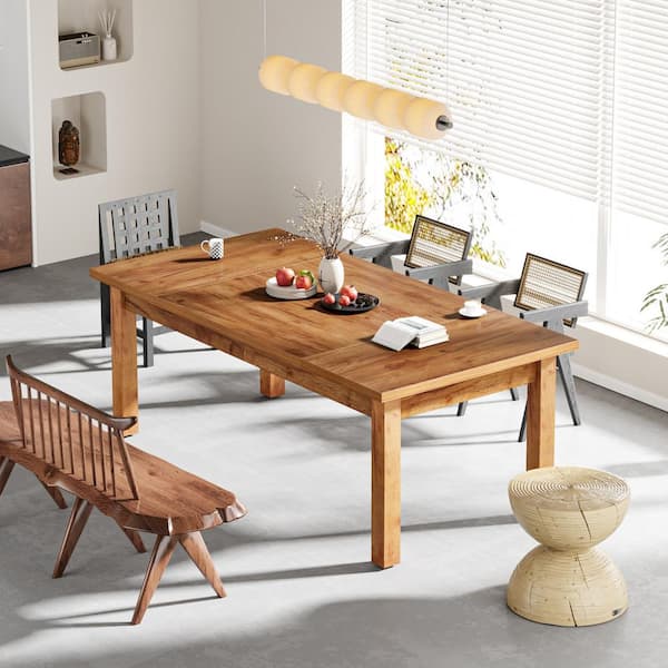 TRIBESIGNS WAY TO ORIGIN Halseey Rectangle Walnut Brown Wood 71 in