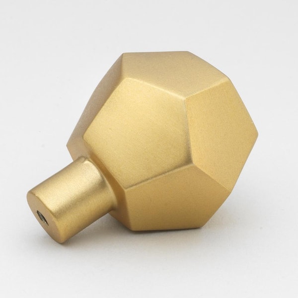 GlideRite 1-1/2 in. Satin Gold Solid Faceted Cabinet Drawer Knobs (10-Pack)  5826-SG-10 - The Home Depot