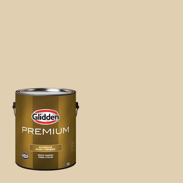 Glidden Premium 1 gal. PPG1086-3 Almond Cream Satin Exterior Latex Paint