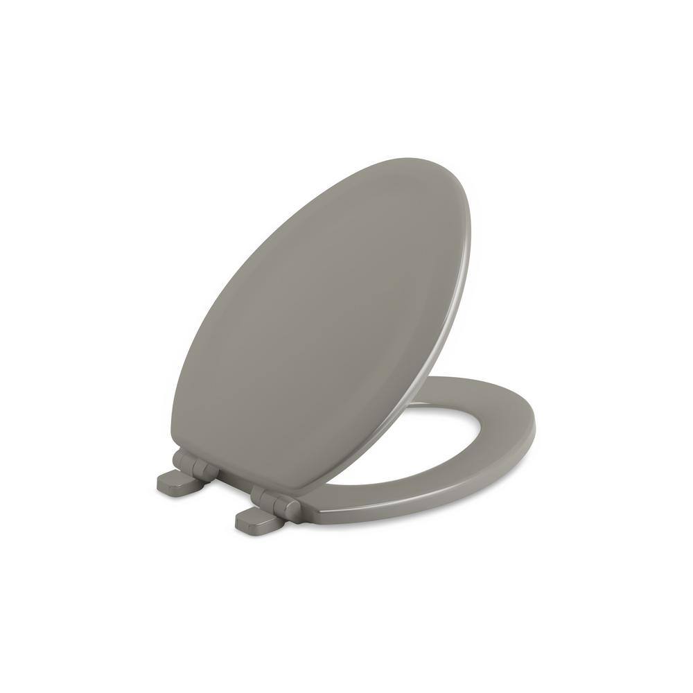 White Molded Wood Elongated Quiet-Close Toilet Seat