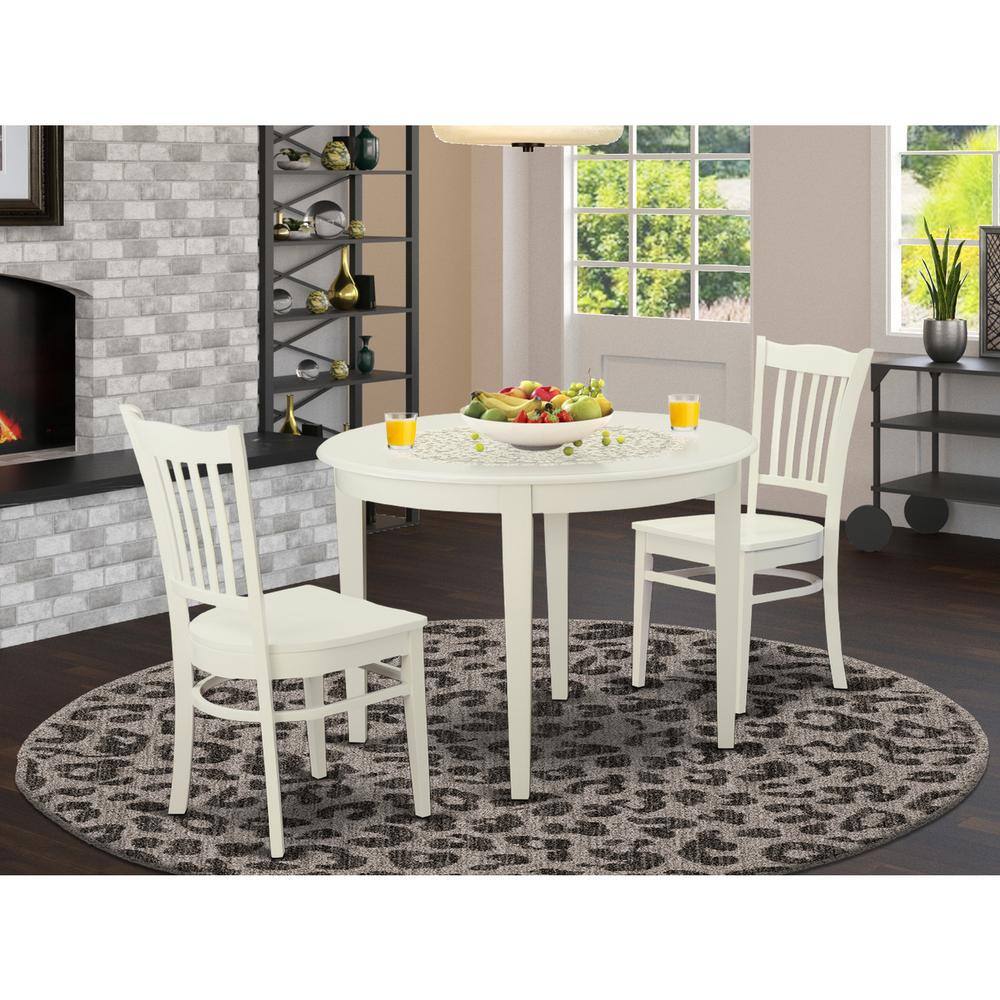 3-Piece White Finish Solid Wood Top Dining Table Set price history on PriceWatchPro