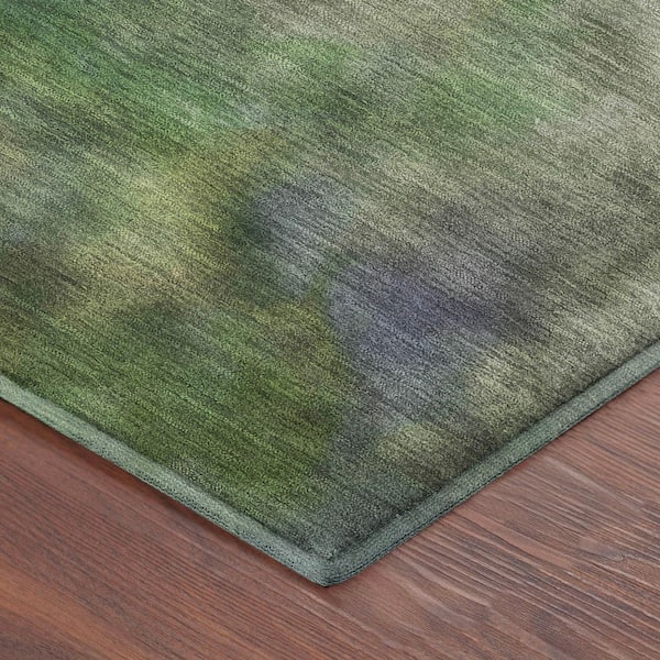 Mayfield Premium Machine Washable Abstract AMF2312 Green 10 ft. x 14 ft. Area Rug