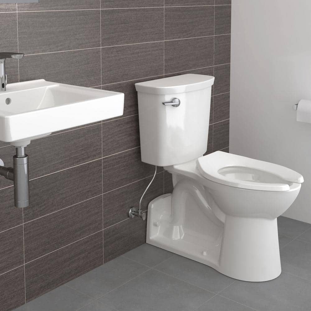 White Elongated Open Front Heavy-Duty Toilet Seat