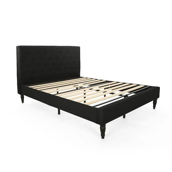 Noble House Atterbury Black and Dark Brown Queen Bed Frame