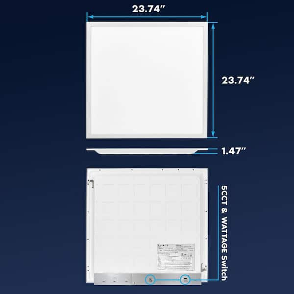 LUXRITE 2 x 2 ft. Integrated LED Flat Panel Light 5-CCT 3000K 