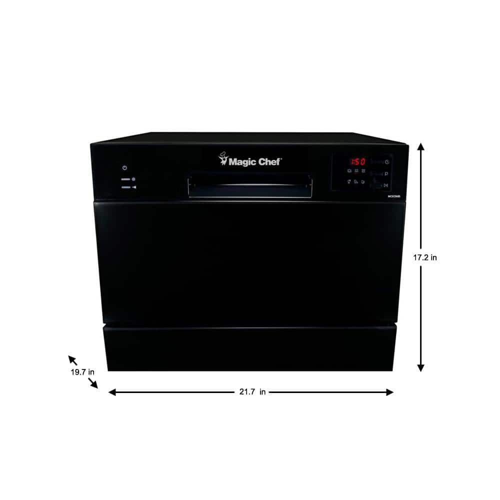 Magic Chef Black Energy Star Countertop Portable Dishwasher