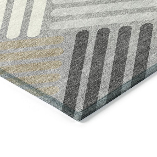 Chantille Machine Washable Indoor/Outdoor Abstract ACN2339 Gray 2 ft. x 3 ft. Accent Rug