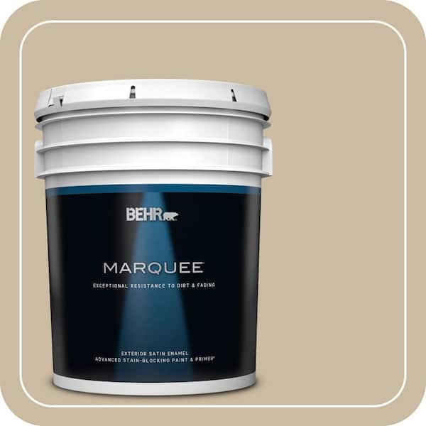 BEHR MARQUEE 5 gal. #MQ2-26 Windsor Tan Satin Enamel Exterior Paint & Primer