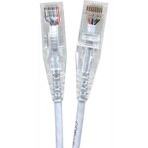 10 ft. 28AWG Ultra Slim CAT 6 Patch Cables, White (5 per Box)