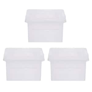 Latter and Legal File Organizer Box, Storage Tote, with Snap Tight Lid, in Clear, (3 Pack)